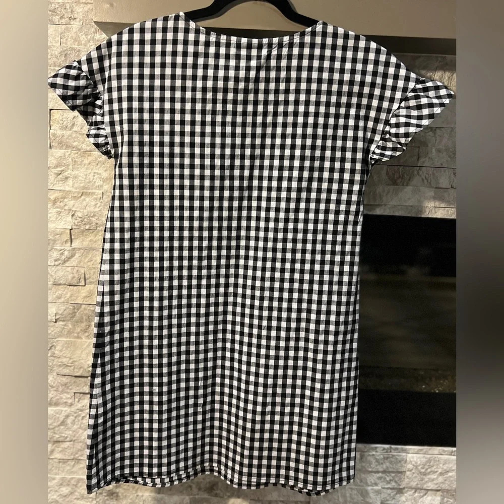 Tabitha Webb size 2 Black White Gingham Slipon dress - Picture 5 of 6